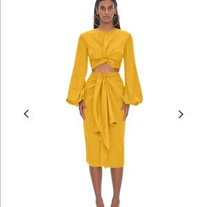 Andrea Iyamah Behati Marigold Cropped Top and Skirt